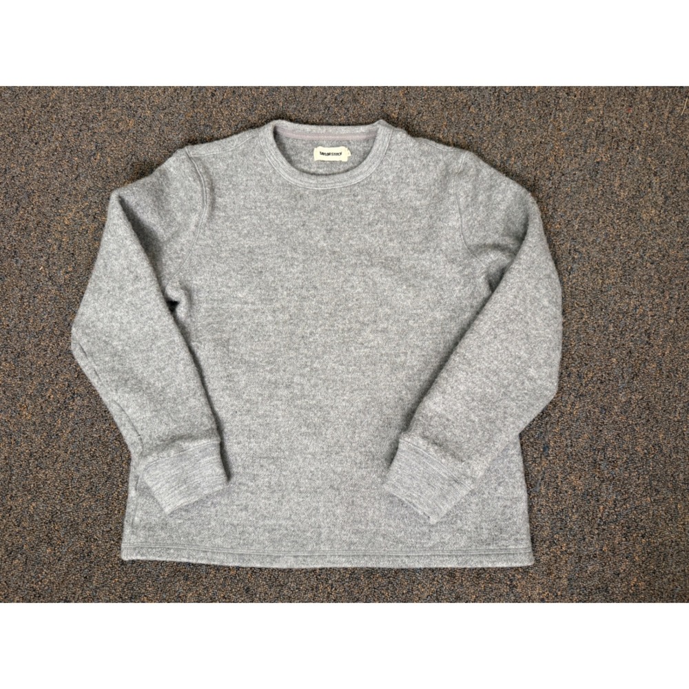 Taylor Stitch Gray Wool Blend Crew Neck Sweater HVYWT Men's Size 42 see meas.